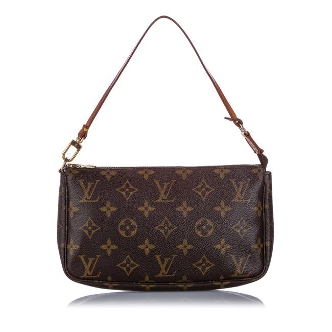 Louis Vuitton Pochette Accessoires Monogram Brown Leather Baguette
