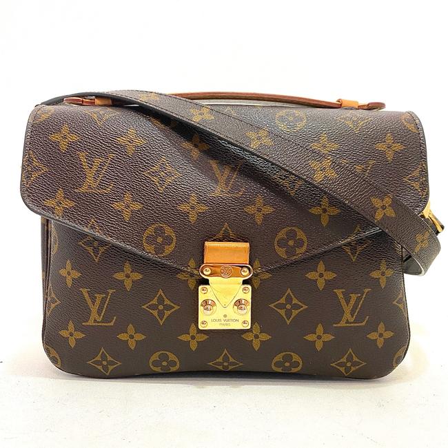 Louis Vuitton Pochette Metis Brown Patent Leather Tote