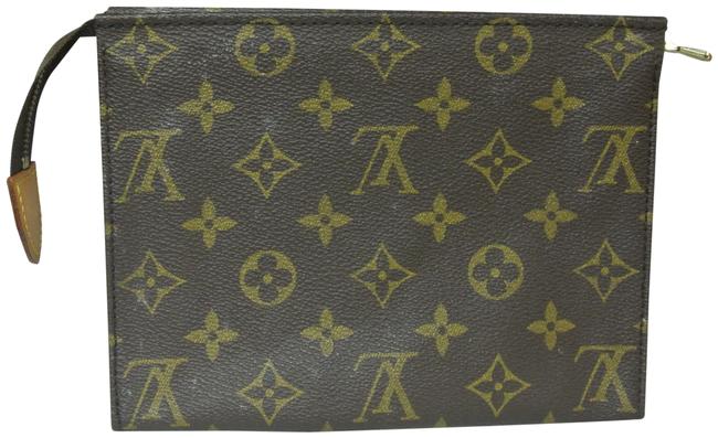 Louis Vuitton Pochette Monogram Pouch Brown Canvas Clutch