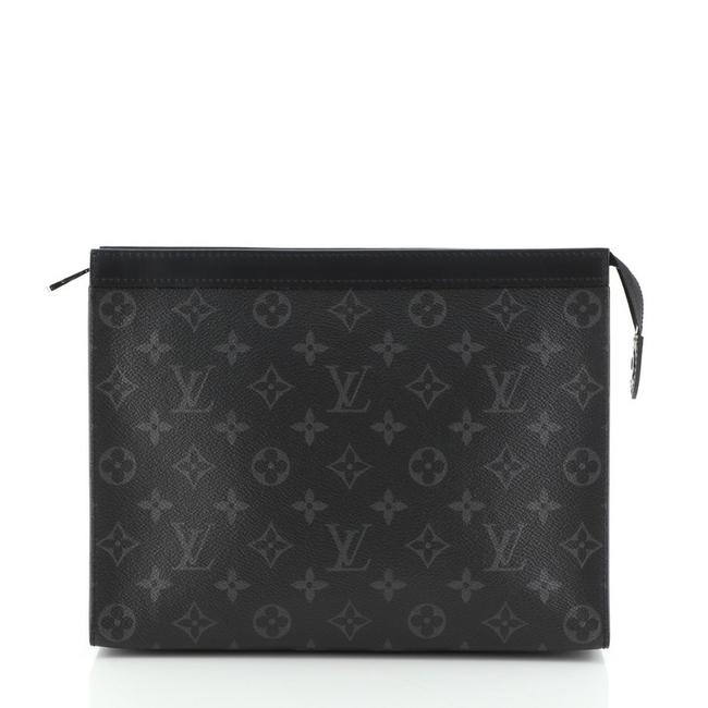 Louis Vuitton Pochette Voyage Monogram Eclipse Mm Black Coated Canvas Clutch