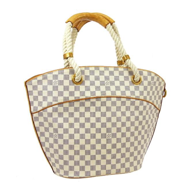 Louis Vuitton Rare Azur Damier Handbag Damier Gm White Coated Canvas Tote