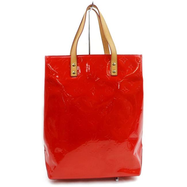 Louis Vuitton Reade 872600 Red Monogram Mini Vernis Leather Tote
