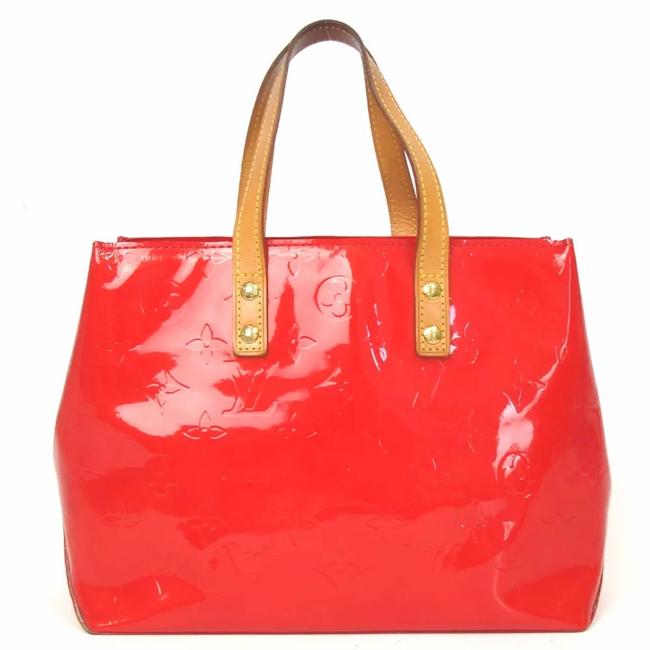 Louis Vuitton Reade Monogram Vernis Pm Red Patent Leather Tote
