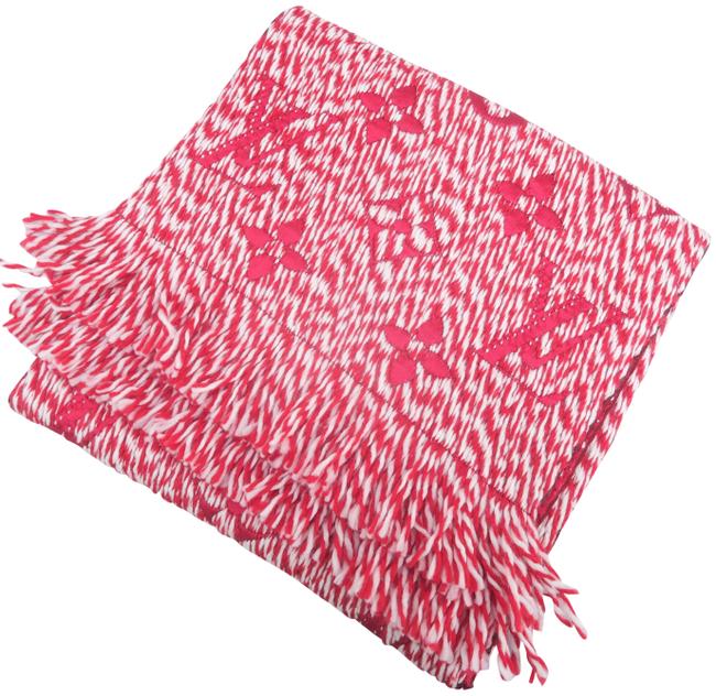 Louis Vuitton Red and White Logomania Scarf Wrap