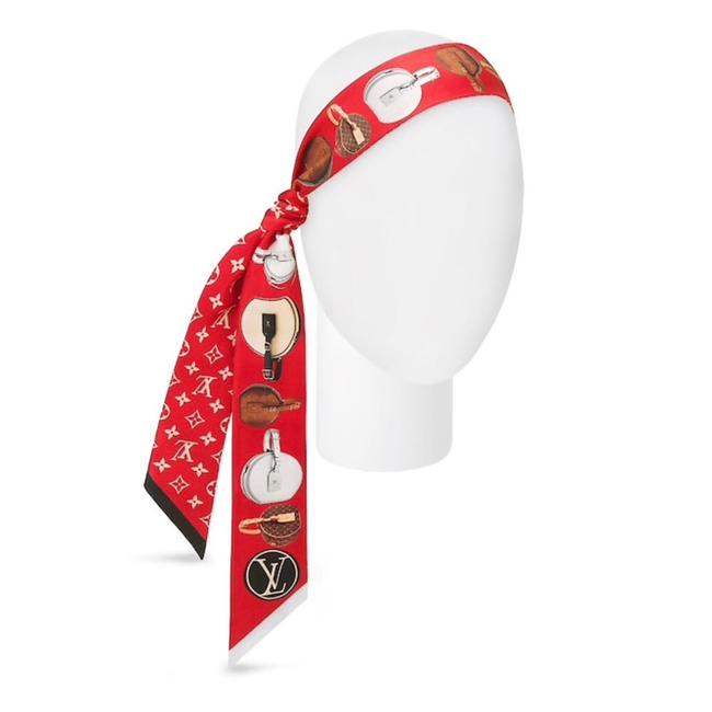 Louis Vuitton Red Bo?te Chapeau Tribute To Bb Bag Bandeau Scarf Wrap
