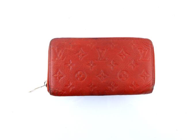 Louis Vuitton Red Clutch Zippy Empreinte Monogram Leather Zip Wallet