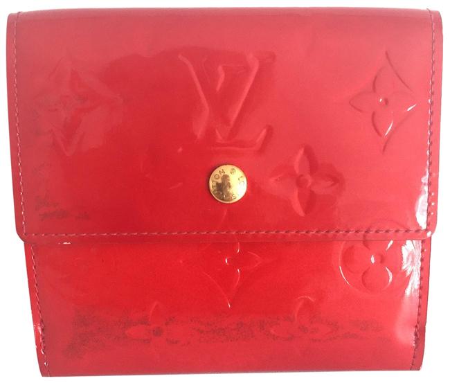 Louis Vuitton Red Elise Monogram Vernis Leather Wallet