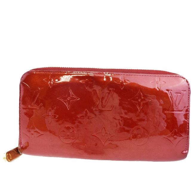 Louis Vuitton Red Long Zippy Vernis Leather #4902l19b Wallet