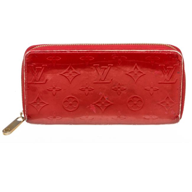 Louis Vuitton Red Zippy Vernis Monogram Wallet