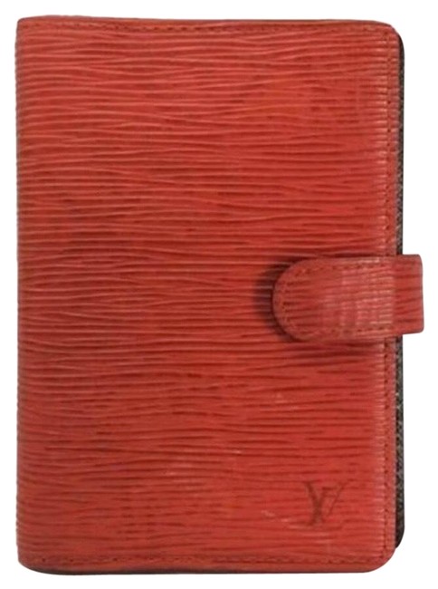 Louis Vuitton Red Gold Small Ring Epi Agenda Pm Cover Wallet