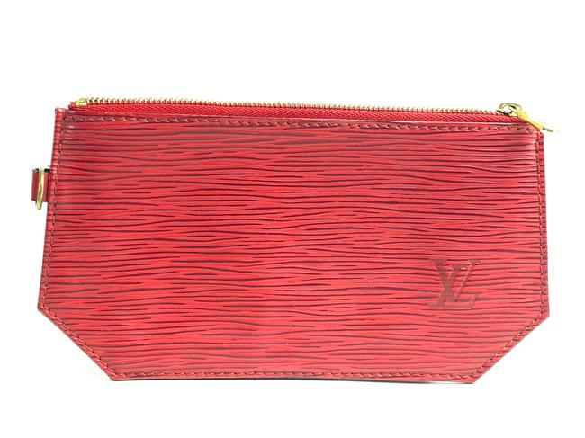 Louis Vuitton Res Pochette Red Epi Geometric Sac Pouch 6lv616 Wallet
