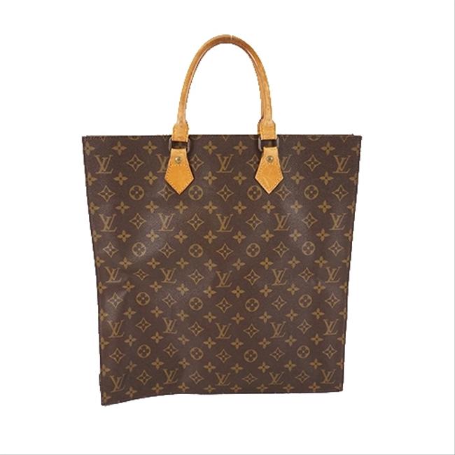 Louis Vuitton Sac Plat Tote Bag M51140 Women Handbag Brown Monogram