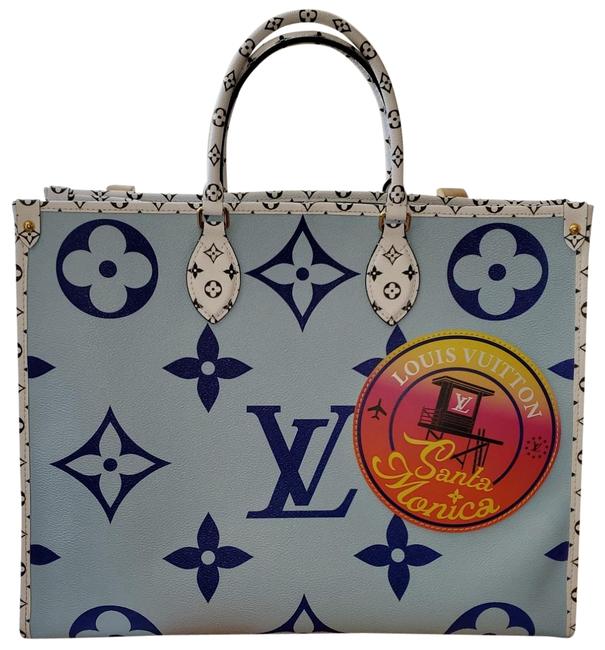 Louis Vuitton Santa Monica Onthego Limited Edition Blue Coated Canvas Tote