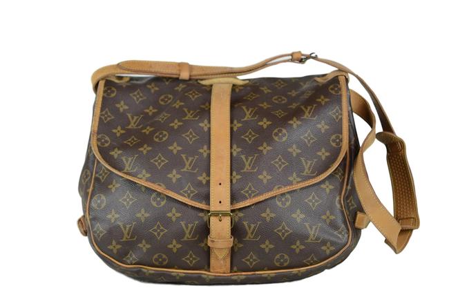 Louis Vuitton Saumur Mm Monogram Brown Canvas Cross Body Bag