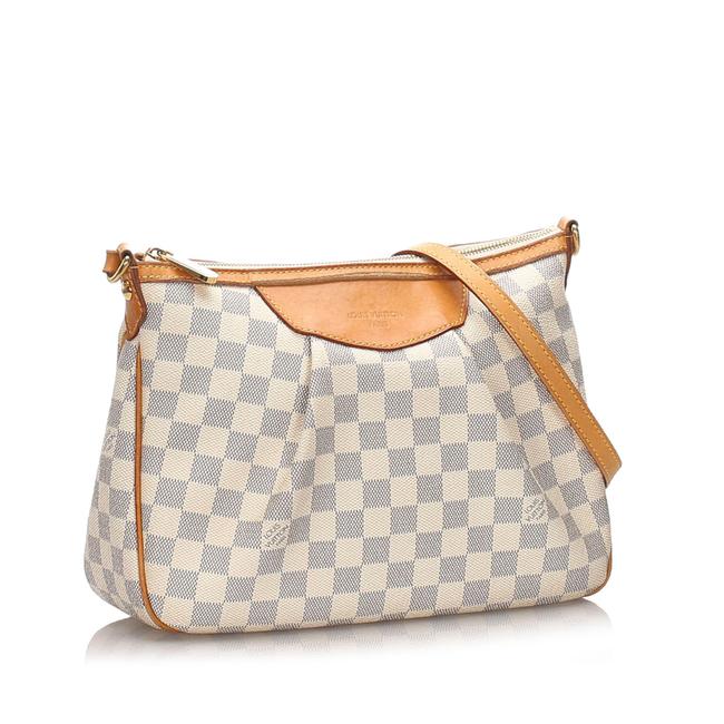 Louis Vuitton Siracusa Damier Azur Pm White Leather Cross Body Bag