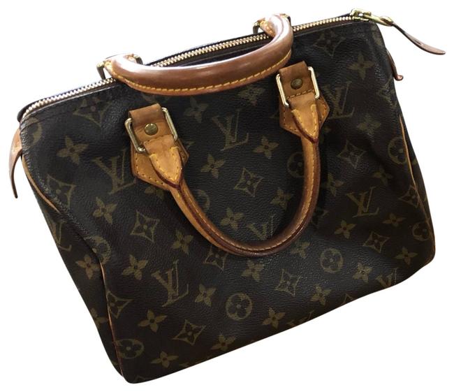 Louis Vuitton Speedy 25 Brown Gold Monogram Leather Satchel