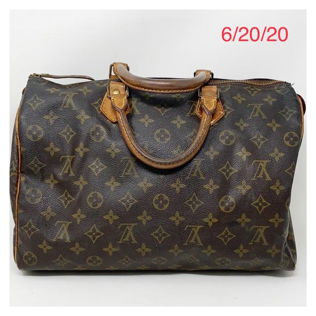 Louis Vuitton Speedy 35 Brown Leather Satchel