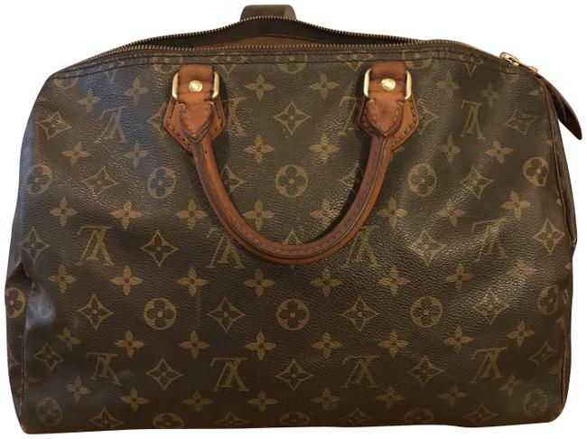 Louis Vuitton Speedy 35 Brown Monogram Canvas Satchel