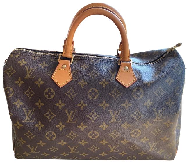 Louis Vuitton Speedy 35 Handbag Brown Monogram Canvas and Leather Satchel