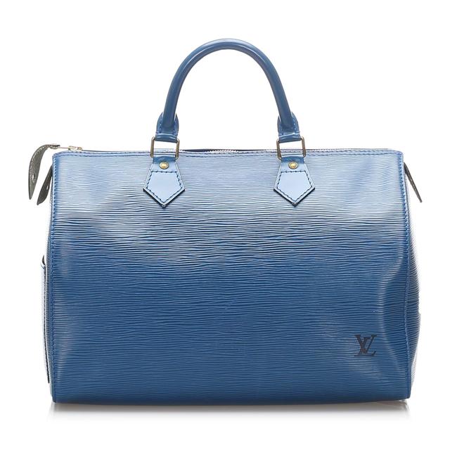 Louis Vuitton Speedy Epi 30 Blue Leather Shoulder Bag