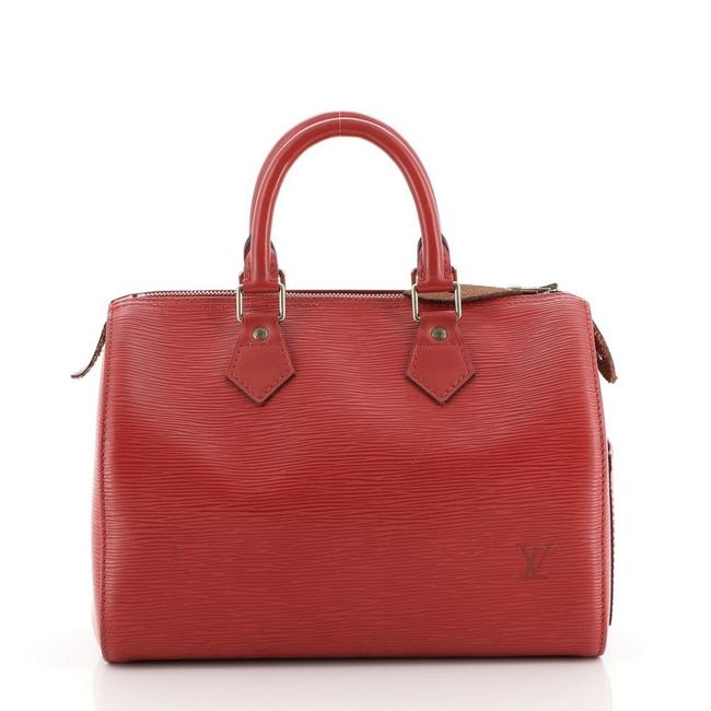 Louis Vuitton Speedy Handbag 30 Red Leather Tote