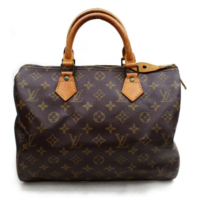 Louis Vuitton Speedy Lv 30 Brown Canvas Satchel