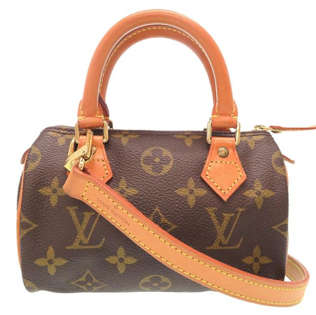Louis Vuitton Speedy Mini M41534 2way Handbag Lv 0201 Brown Monogram Satchel