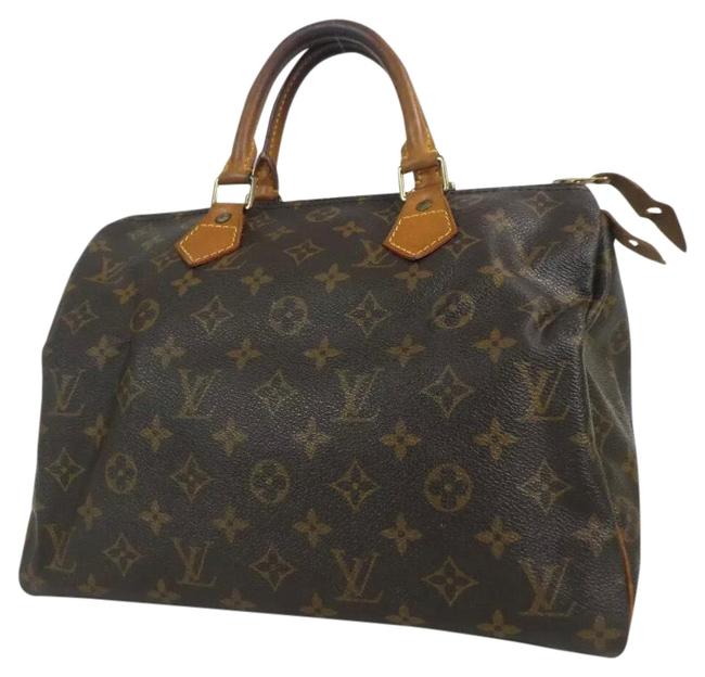 Louis Vuitton Speedy Monogram 30 Brown Leather Satchel