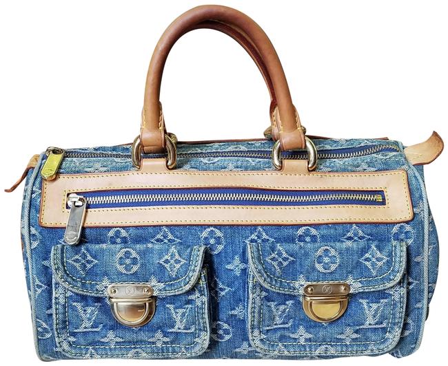Louis Vuitton Speedy Neo Limited Edition Blue Monogram Denim Satchel