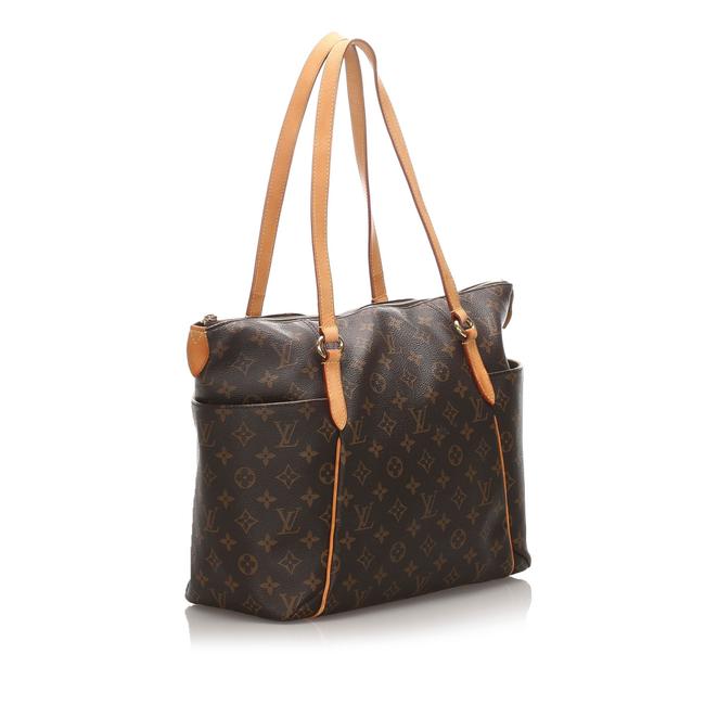 Louis Vuitton Totally Monogram Mm Brown Leather Tote