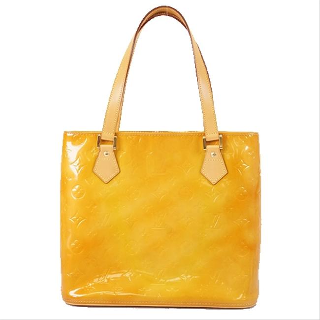 Louis Vuitton Tote Bag Houston M91004 Women Handbag Beige Monogram Vernis