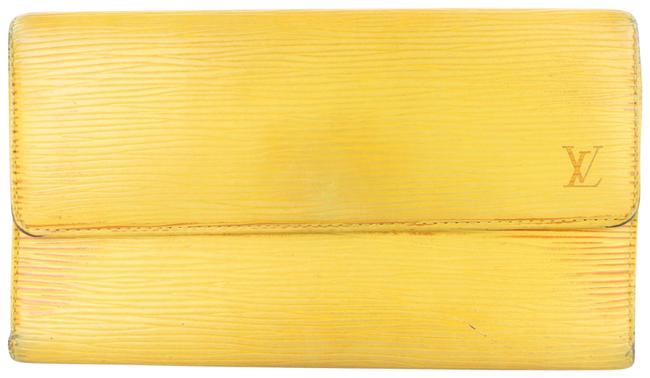 Louis Vuitton Sarah Wallet Trifold 1lj114 Yellow Epi Leather Clutch
