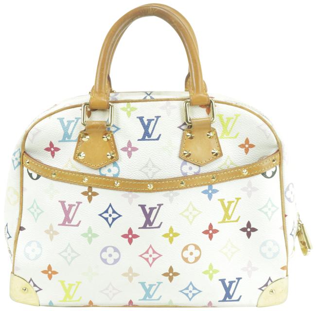 Louis Vuitton Trouville 6lk0103 White Monogram Multicolore Canvas Satchel