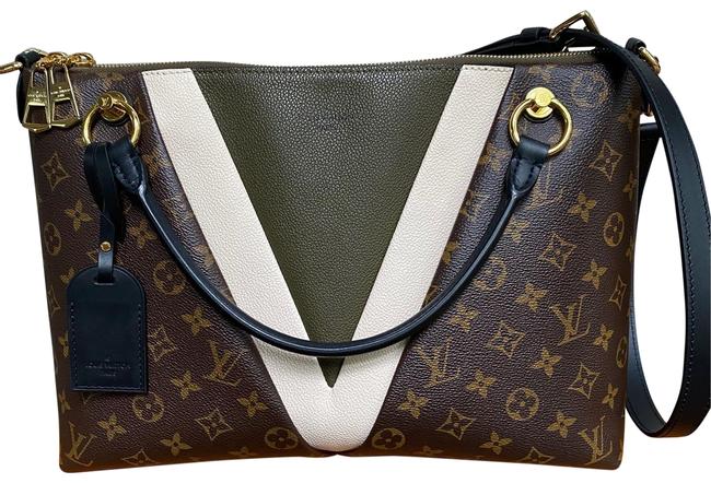 Louis Vuitton V Mm Monogram Canvas Leather Tote