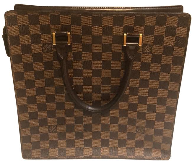 Louis Vuitton Venice Sac Plate Damier Ebene Tote Leather Satchel