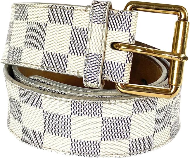 Louis Vuitton White Damier Azur 90 38 18la529 Belt