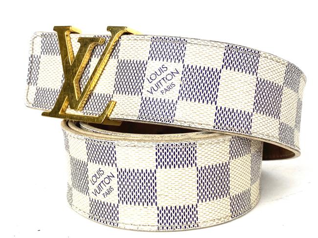 Louis Vuitton White Damier Azur Initials 15la528 Belt