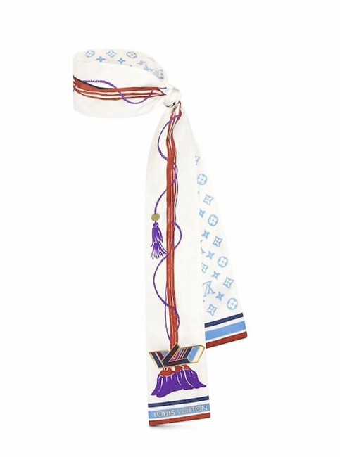Louis Vuitton White Flower Stamp Bandeau Scarf Wrap