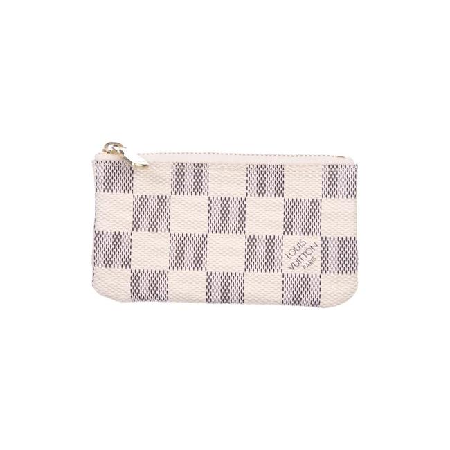 Louis Vuitton White Key Pouch Damier Azur Wallet