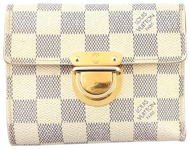 Louis Vuitton White Koala Damier Azur Canvas Leather Trifold Wallet