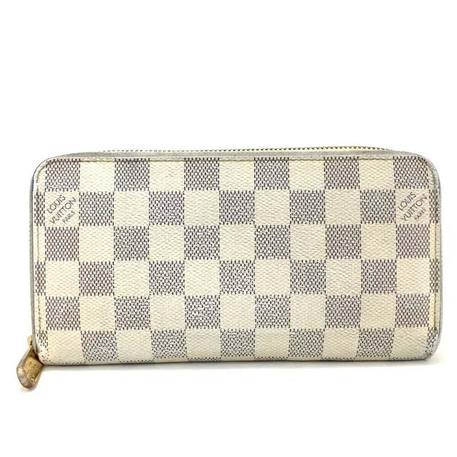 Louis Vuitton White Long Damier Azur Zippy Zip Around Purse Wallet