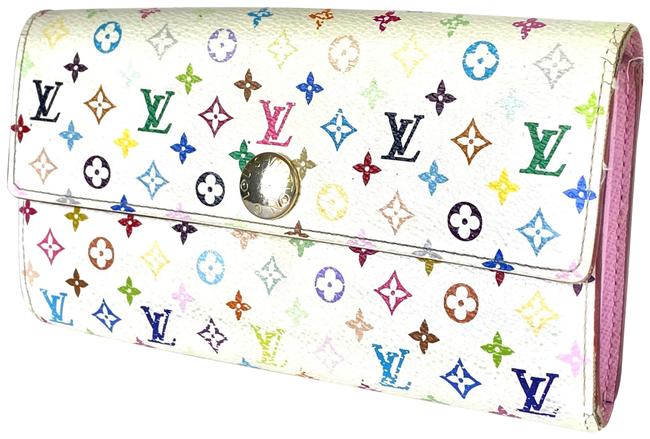Louis Vuitton White Long Monogram Multicolor Blanc Sarah 16lv531 Wallet