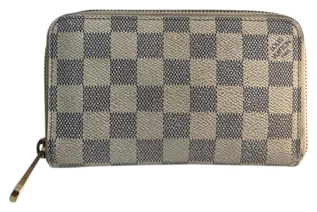 Louis Vuitton White Zippy Compact Damier Azur Canvas Wallet