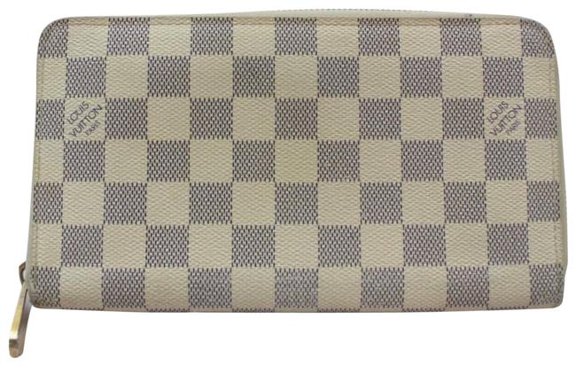 Louis Vuitton White Zippy Organizer Damier Azur Long Zip Around 871029 Wallet