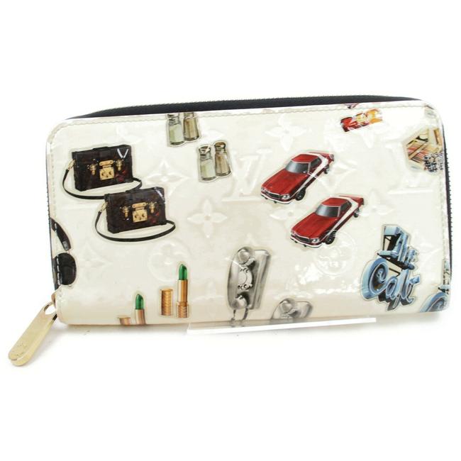 Louis Vuitton White Zippy Vernis #5195l28 Wallet