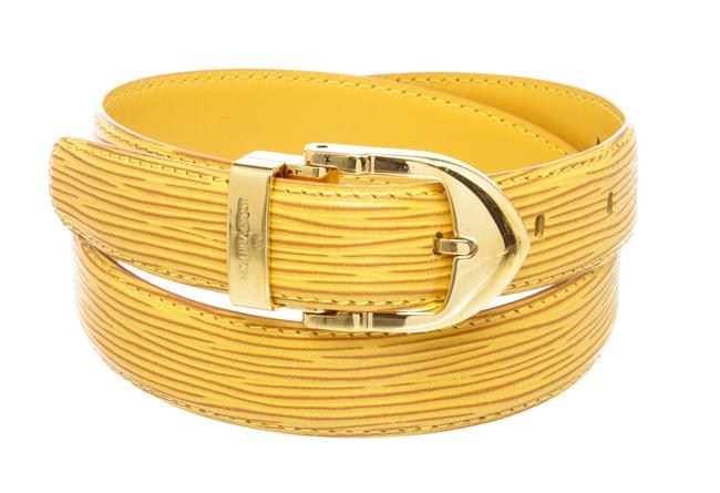 Louis Vuitton Yellow Epi Leather Skinny Classique 85 Belt