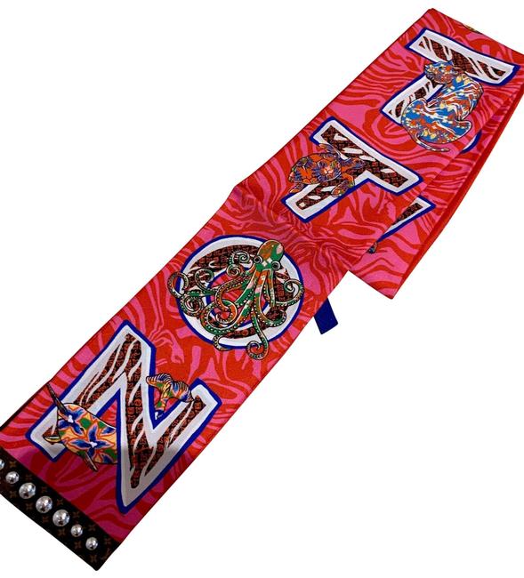 Louis Vuitton 2019 Abc Silk Bandeau In Rose Pop ScarfWrap