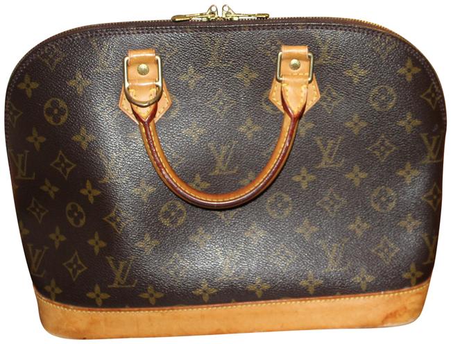 Louis Vuitton Alma Brown Canvas Satchel