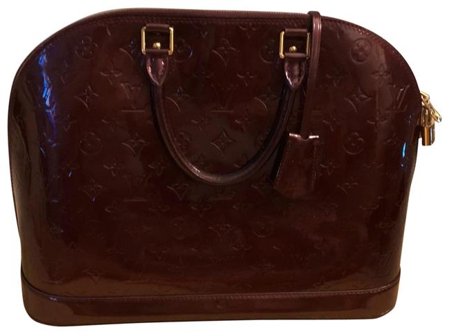 Louis Vuitton Alma Burgundy Patent Leather Satchel