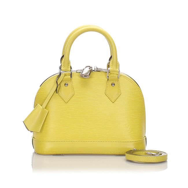 Louis Vuitton Alma Epi Bb Yellow Leather Satchel